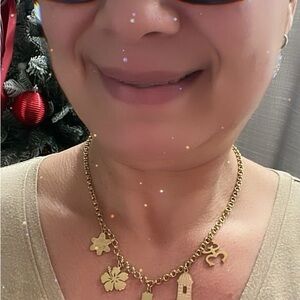 Stainless Steel Puerto Rico Gold Charm Necklace